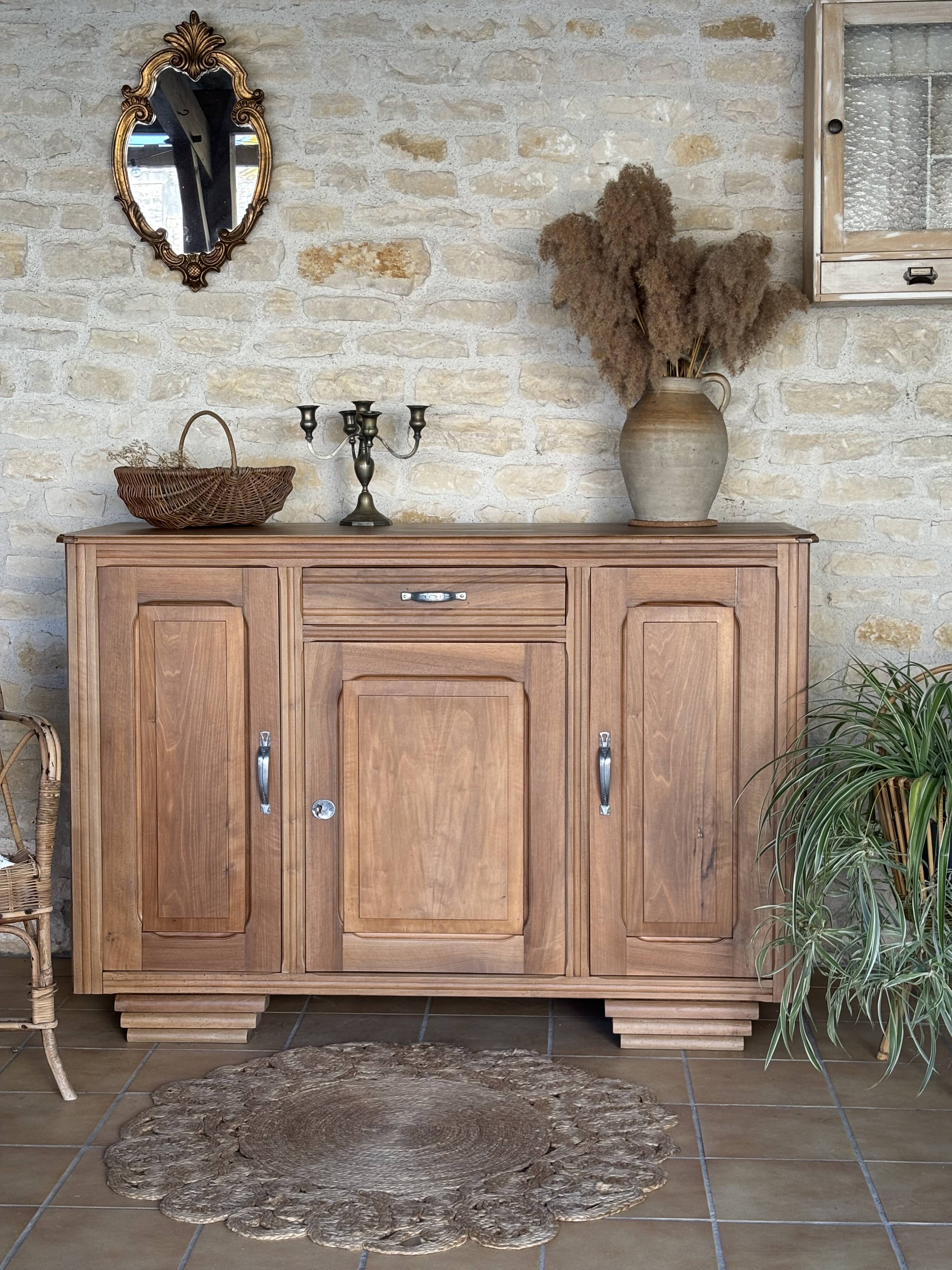 Restored solid wood Art Deco sideboard