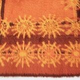 Scandinavian carpet Rya in virgin wool with sun patterns 200x156 cm