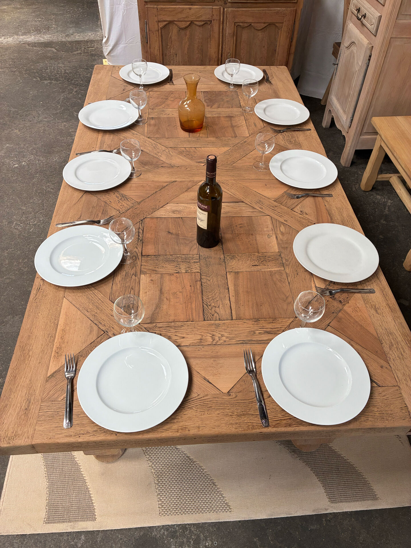 Solid oak farmhouse table