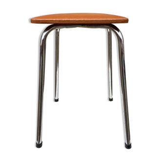 Mid-century stool imitation skai vintage 1960
