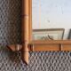 Antique cross mirror, turned wood, bamboo style