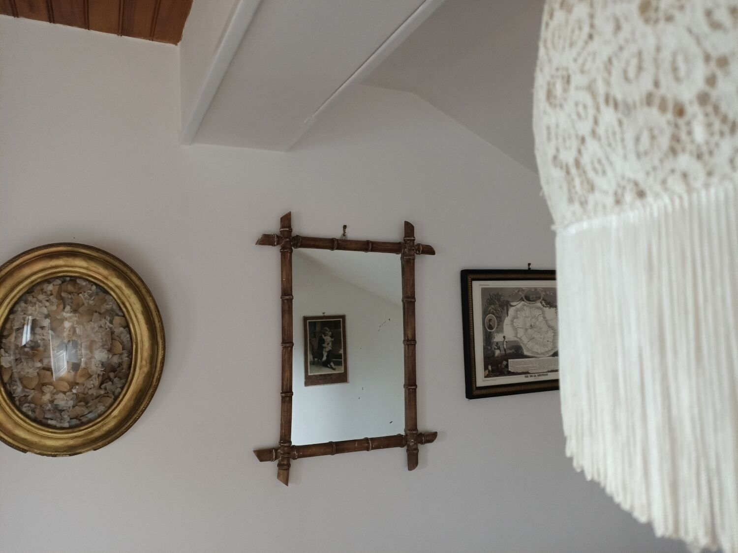 Miroir cadre bambou