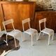 Series of 3 perforated metal chairs