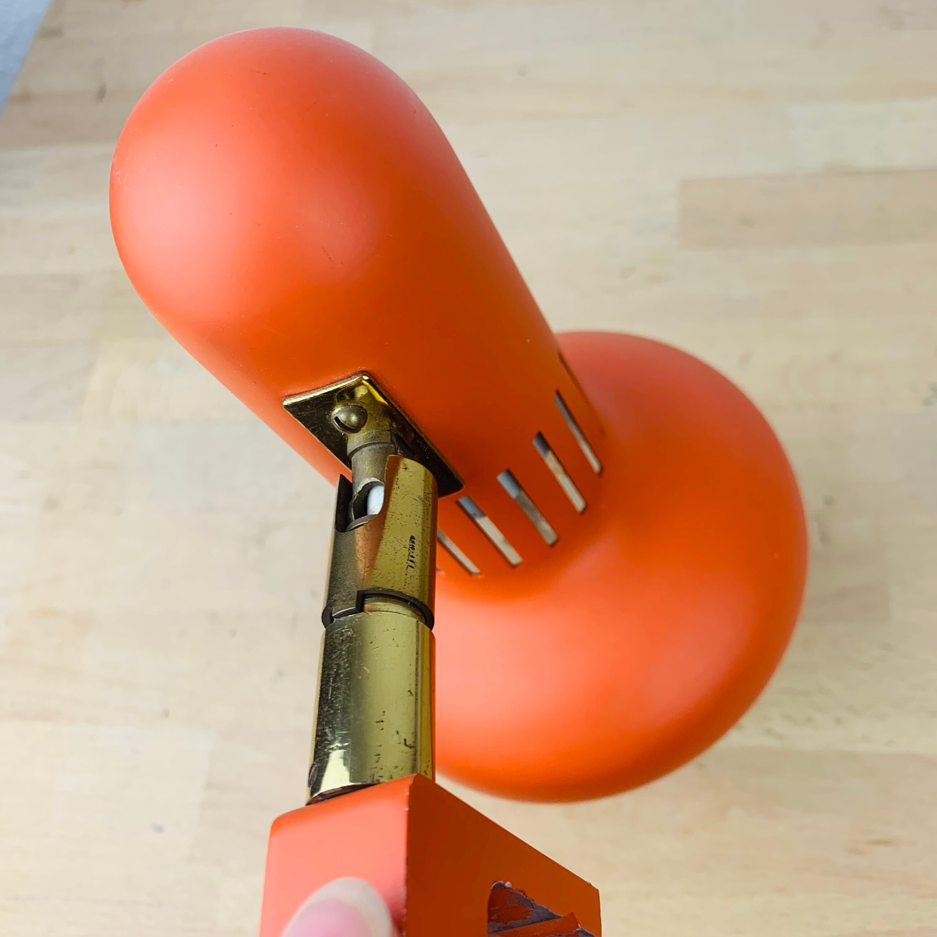 Spot lamp orange clamp 70s space age