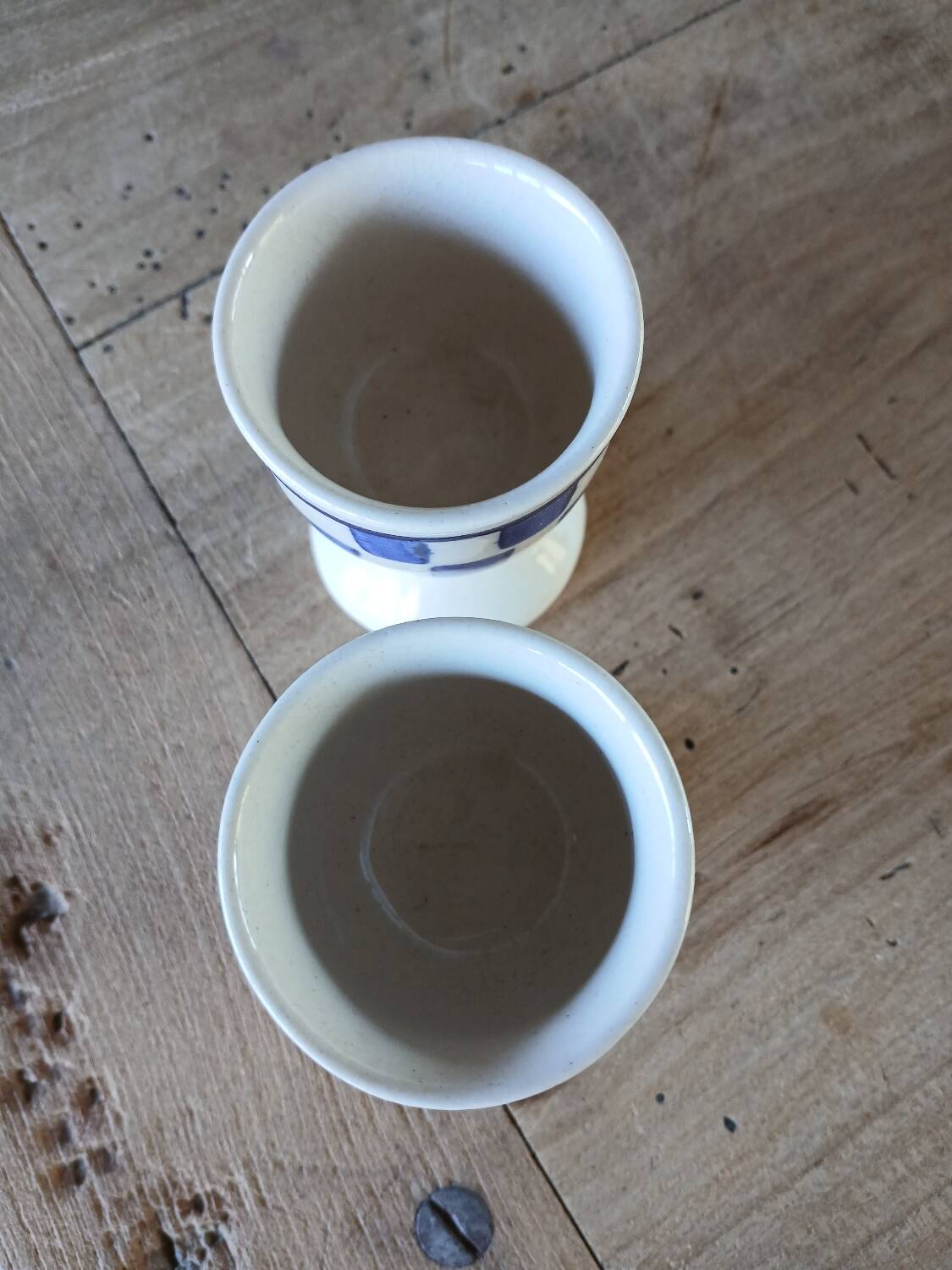 2 old egg cups