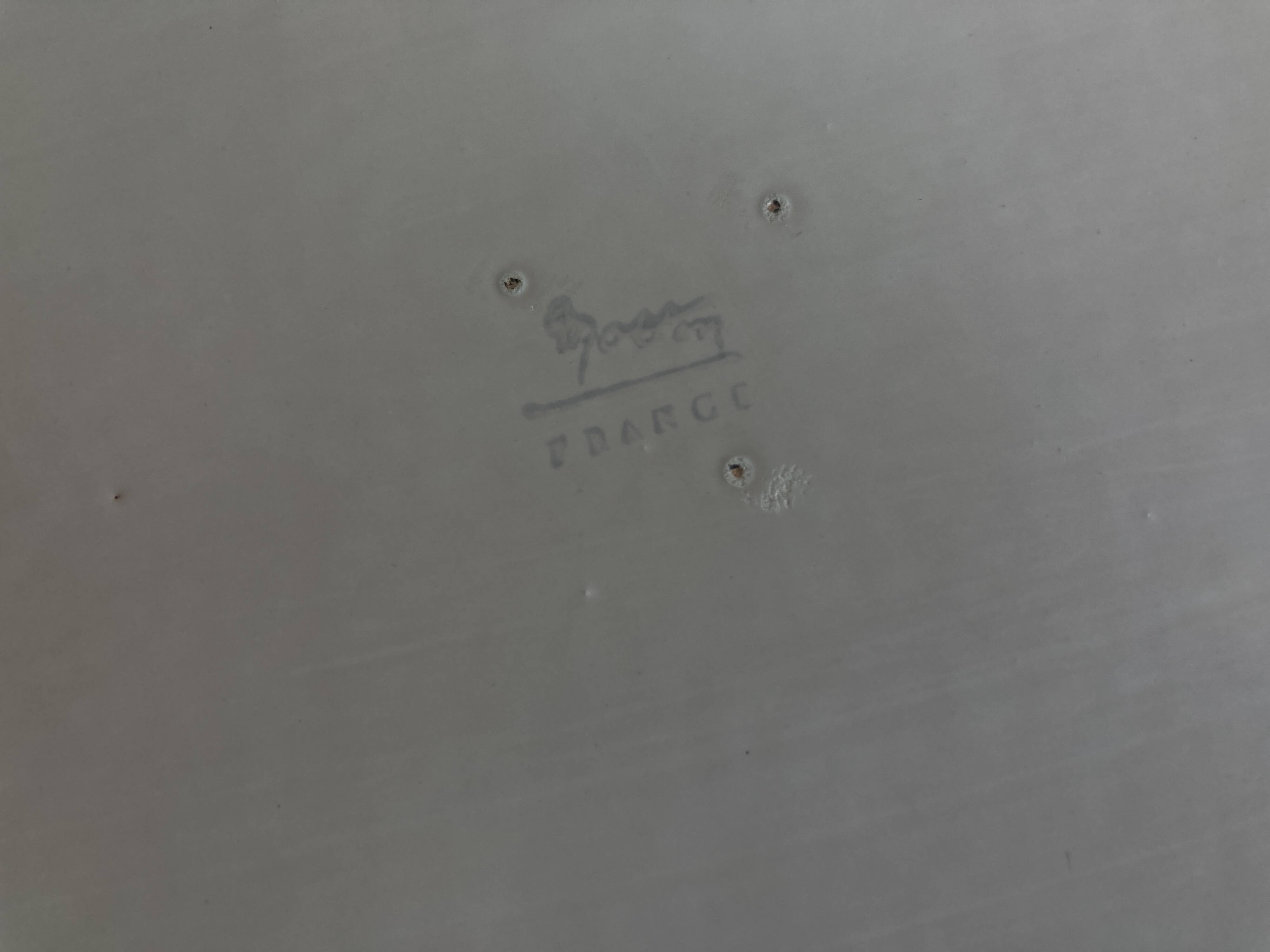 XL centerpiece dish with scalloped glazed earth Gien Pierre Motton 1980