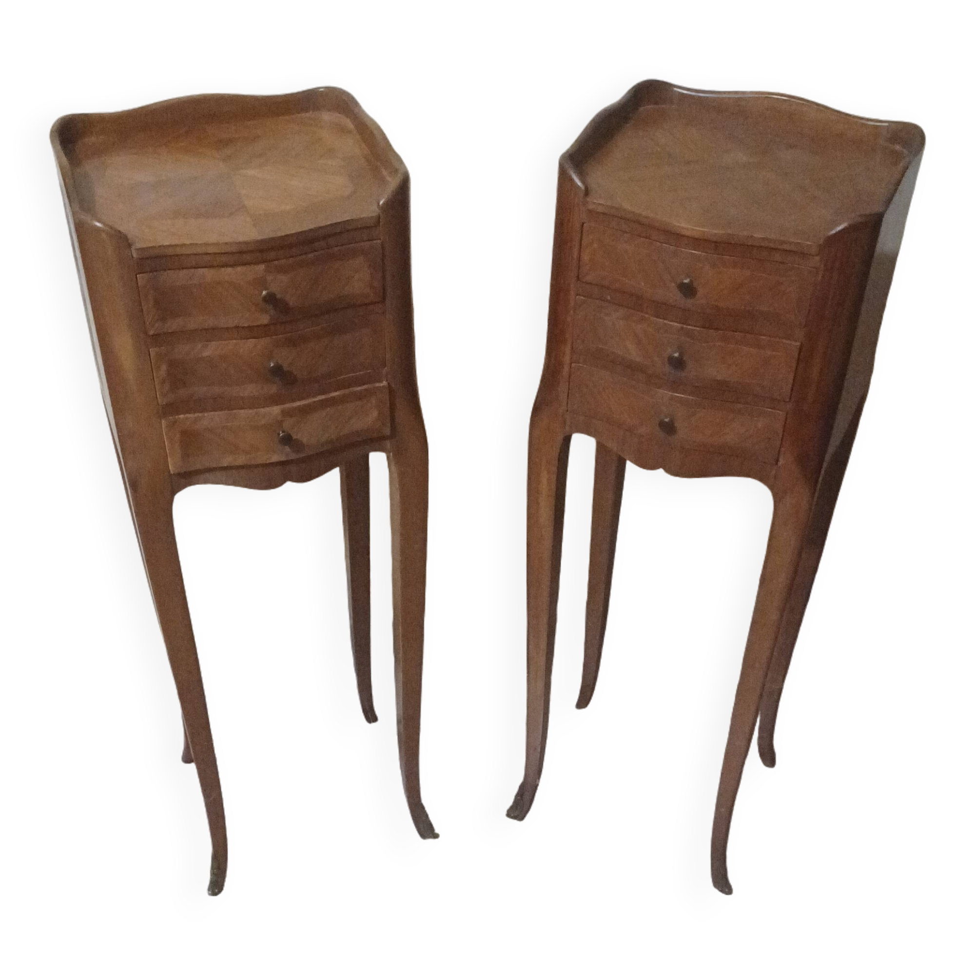 2 wooden bedside tables