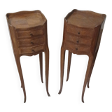 2 wooden bedside tables