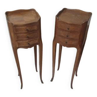 2 wooden bedside tables