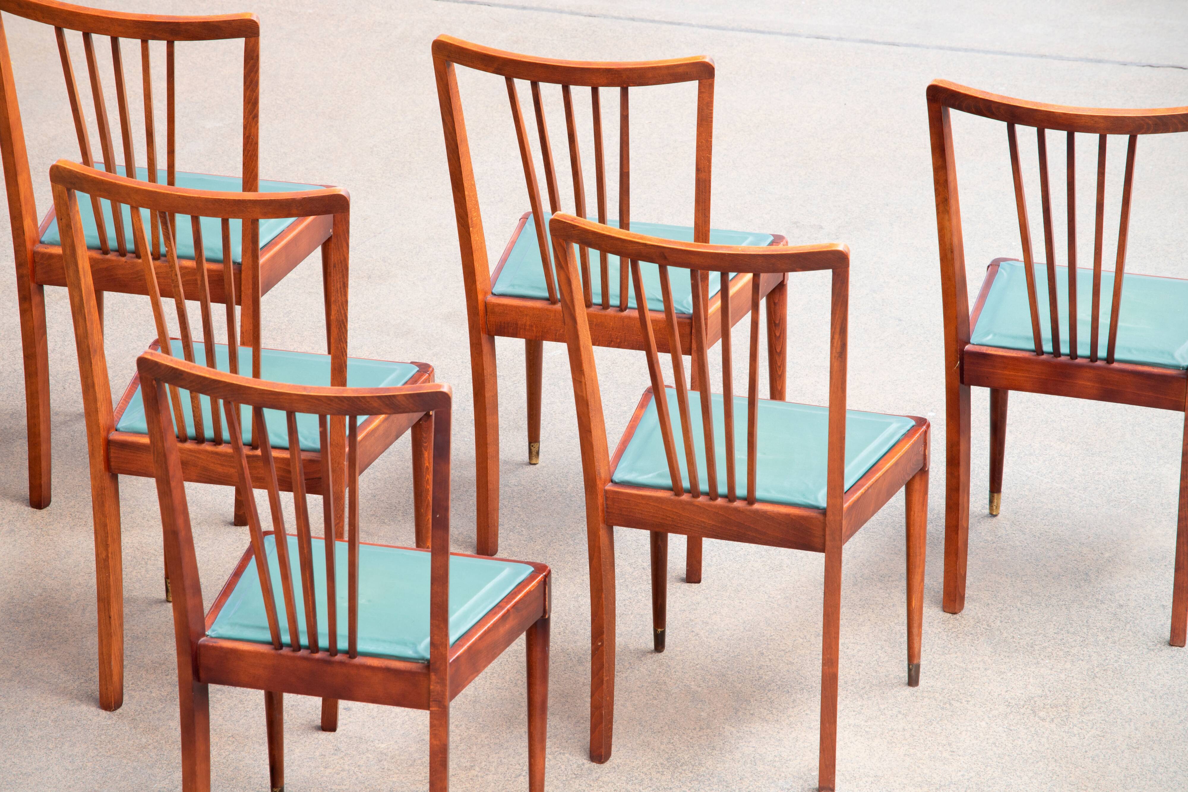 Serie de 6 chaises vintages 1950