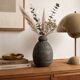 Brutalist single-flower vase in stoneware by Elsi Bourelius for Jie Gantofta, Sweden.