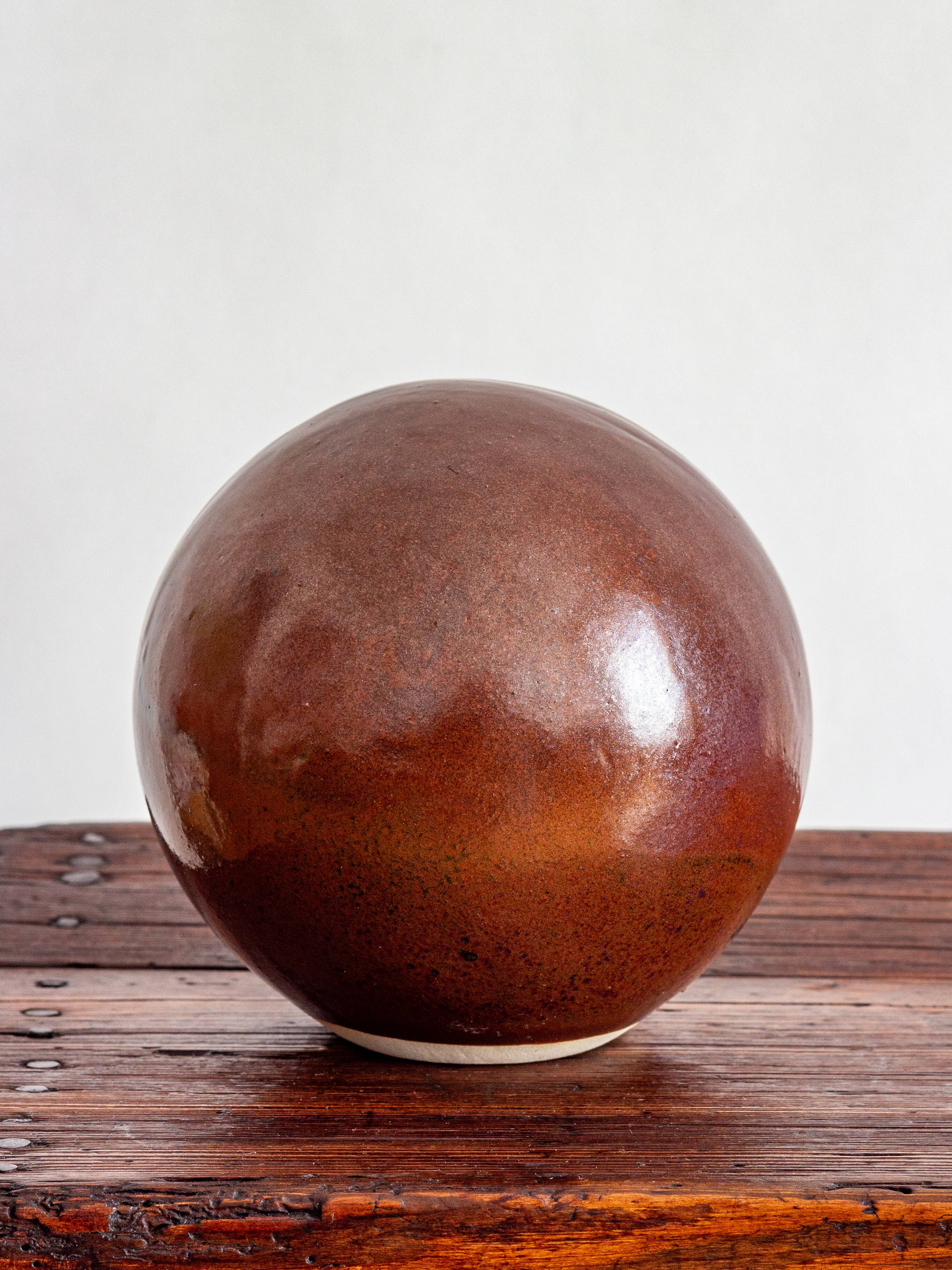 Glazed stoneware owl head, 1950s-60s