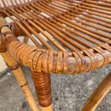 Chair and armchair in vintage rattan 1950