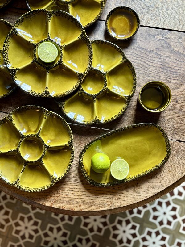 Service à huîtres, crustacés vintage de la maison Gien