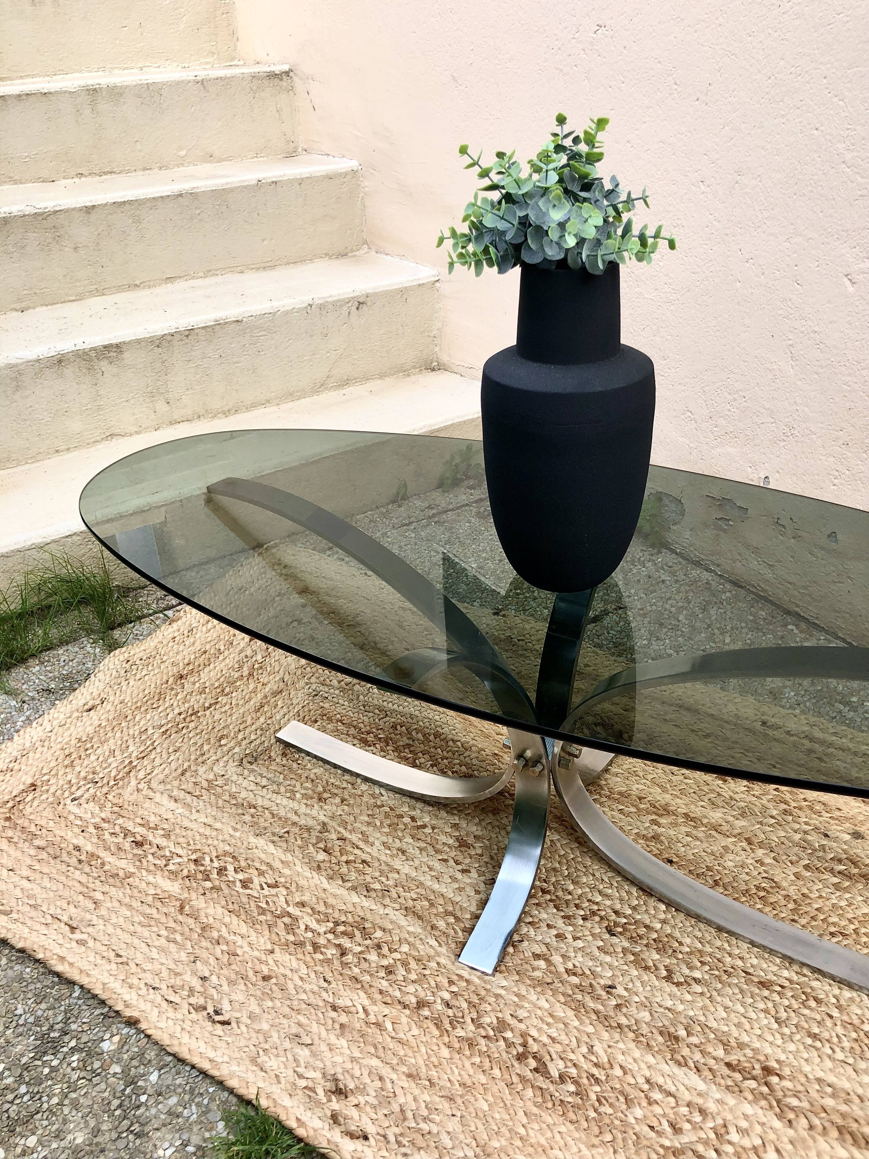 Coffee table smoked glass 70