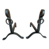 Pair of modernist andirons from the 1930s/40s