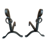 Pair of modernist andirons from the 1930s/40s