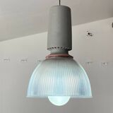 Suspension industrielle corps aluminium diffuseur méthacrylate vintage 70