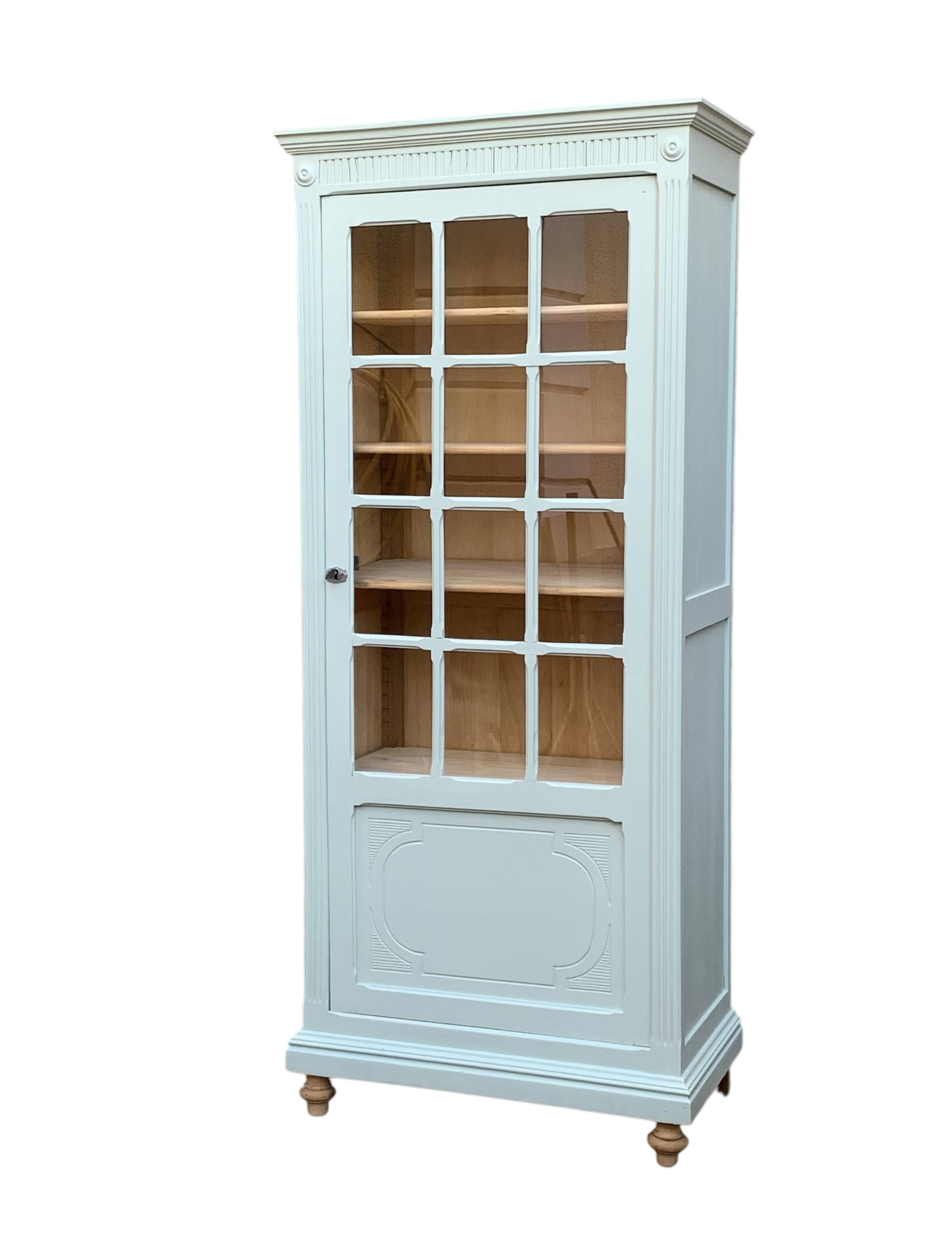 Antique celadon glass Parisian wardrobe H162
