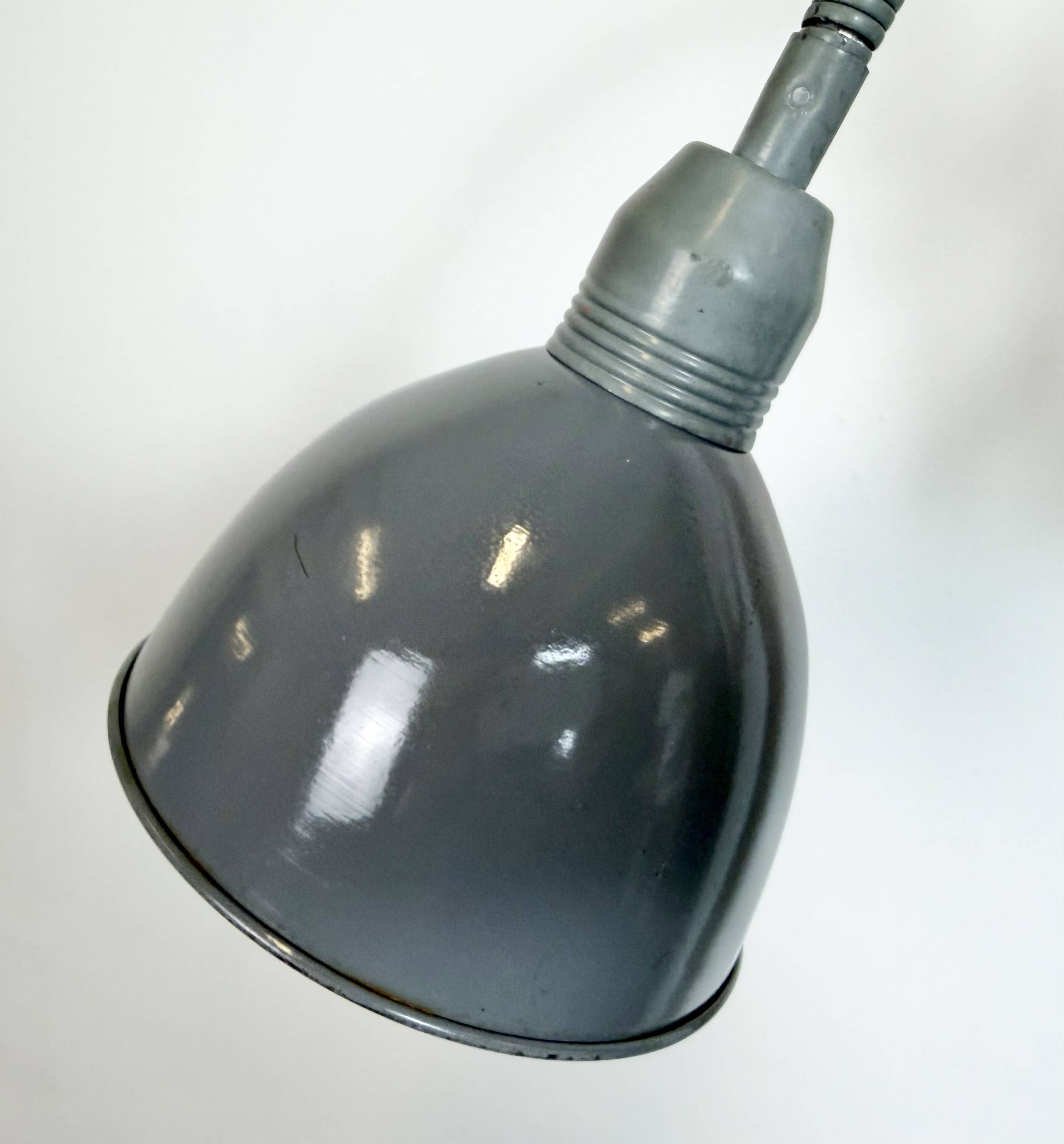 Grey Industrial Gooseneck Scissor Wall Lamp from Elektroinstala, 1960s