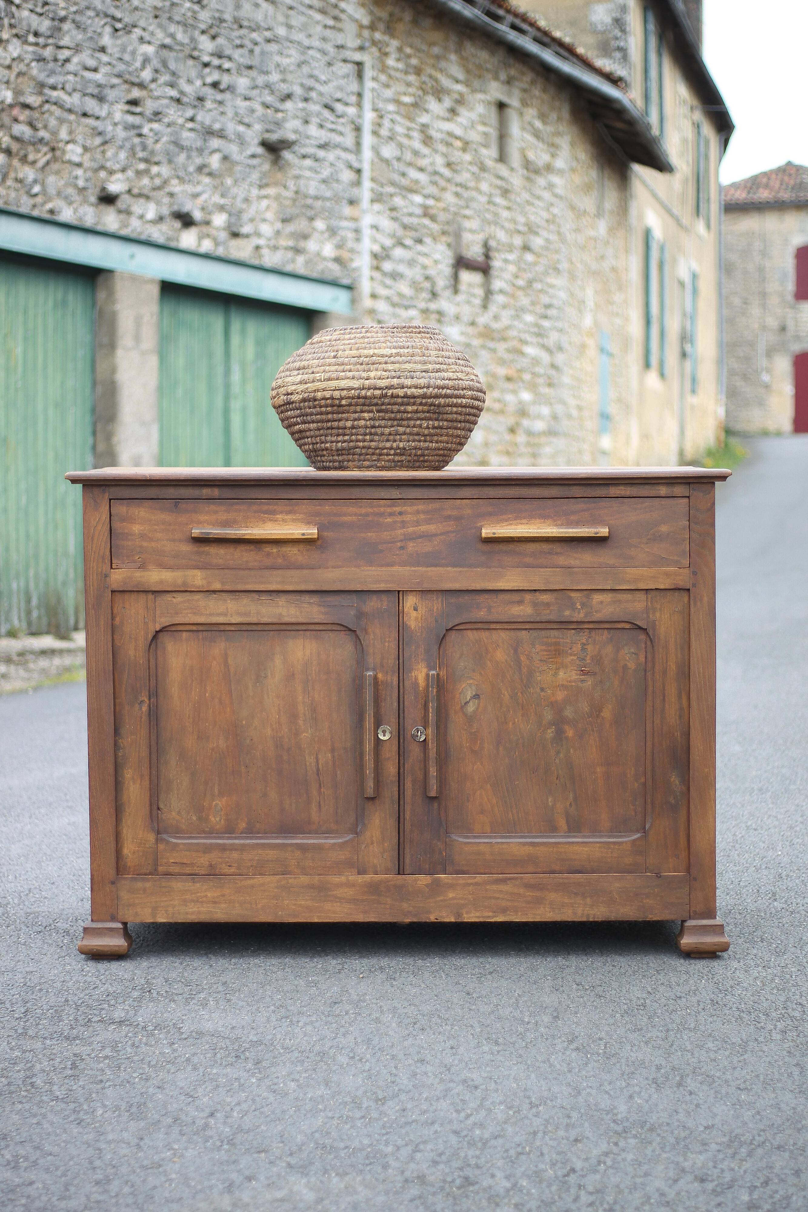 Buffet bas en bois bahut meuble de rangement, meuble ancien
