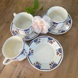 Tasses et soucoupes art déco Badonviller motif « tulipes «