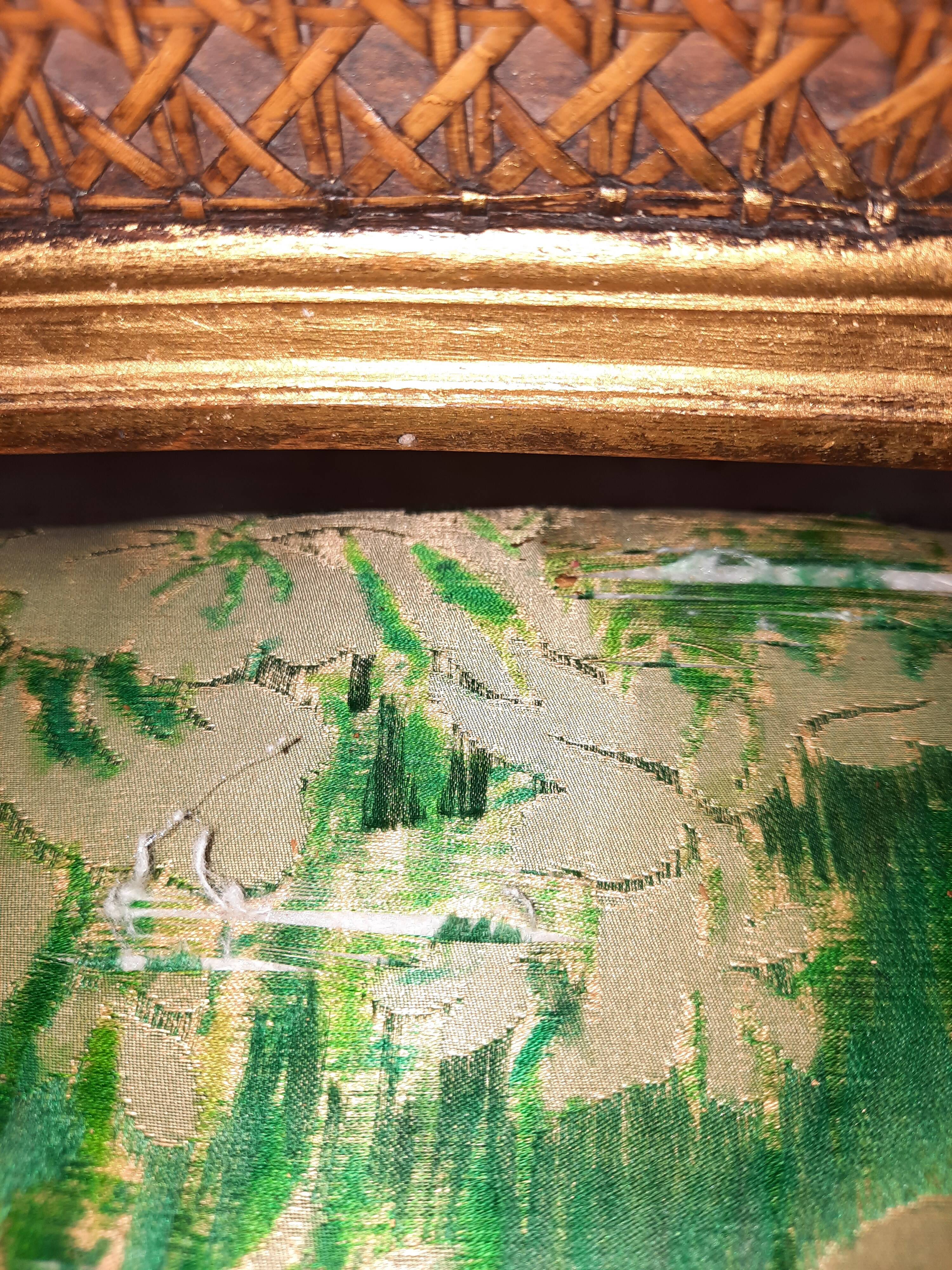 Louis XV-style golden armchair pair