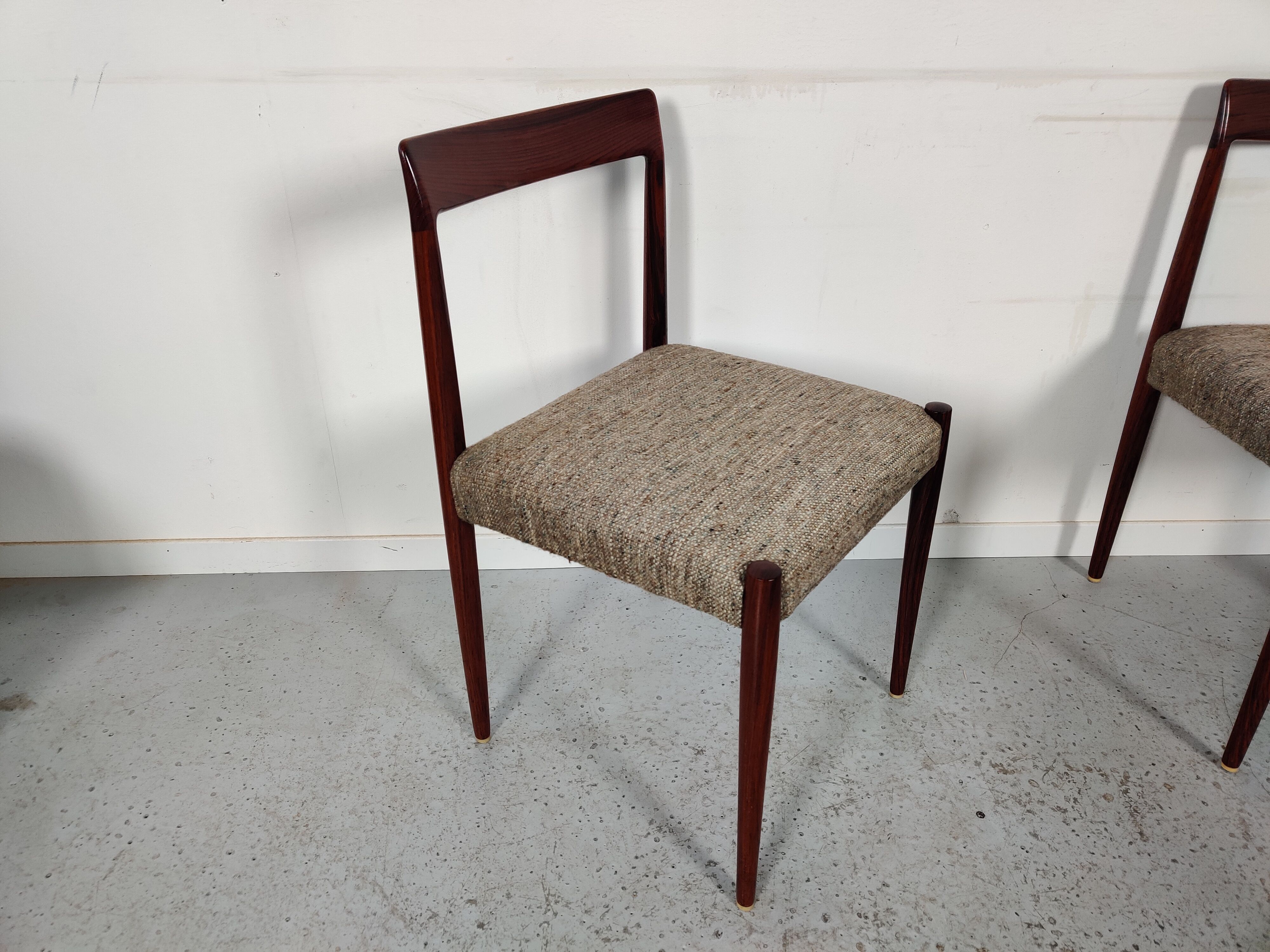 6 scandinavian chairs from lübke in rosewood, 60s