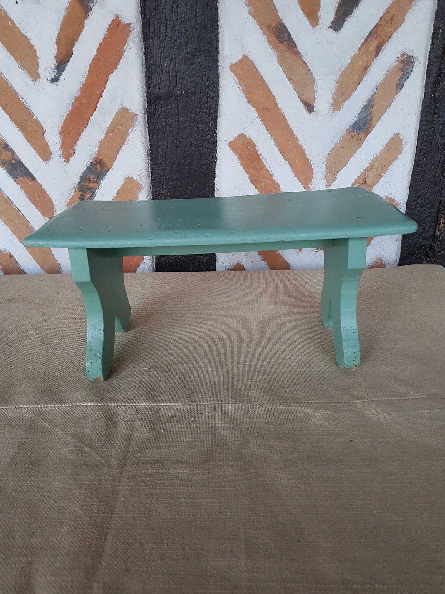 Footrest, green bench