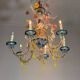 Venetian Rezzonico chandelier in multicoloured Murano glass circa 1900