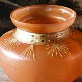 Art Deco enamelled blown glass vase