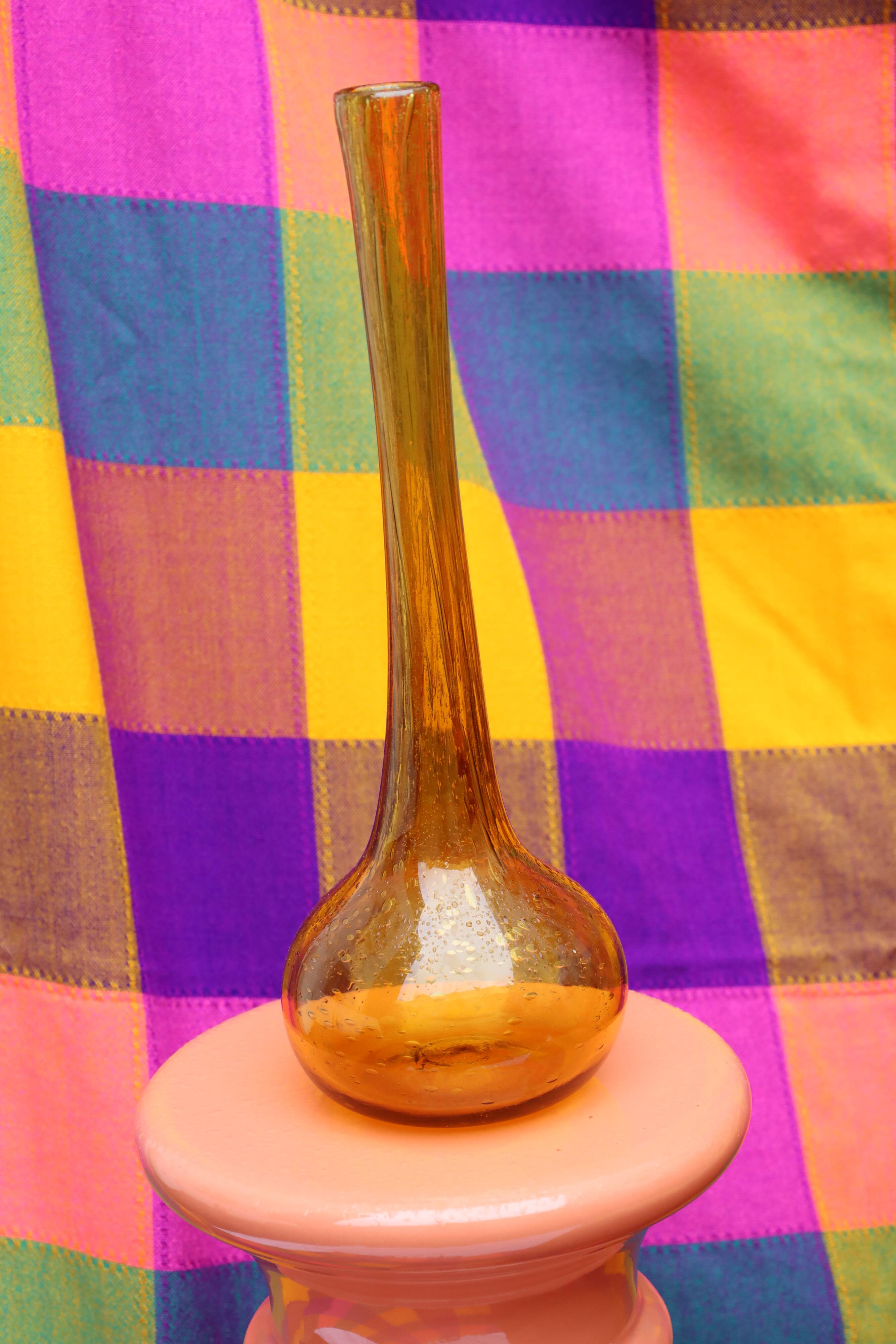 Biot bubble blown glass soliflore