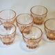 6 vintage pink glasses