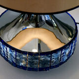 Large Italian Table Lamp with Hammered Glasses, 1970s