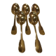 5 gilt metal mocha spoons by Christofle silversmiths, Cluny pattern, 10cm