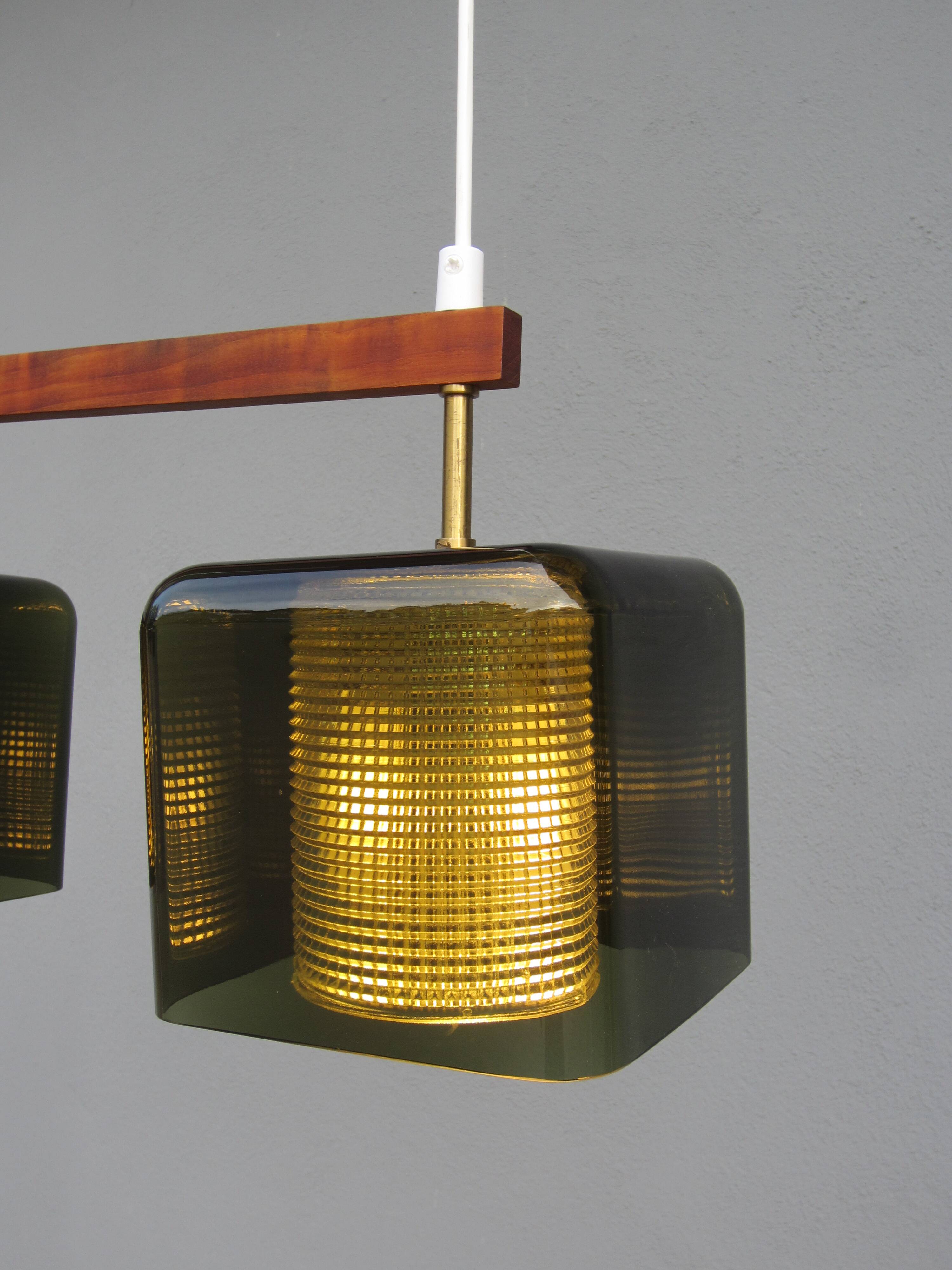 Scandinavian glass pendant lamp Carl Fagerlund for Orrefors