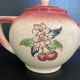 🍒 Magnificent Vintage Longwy Teapot - Cherry Decor - Handmade