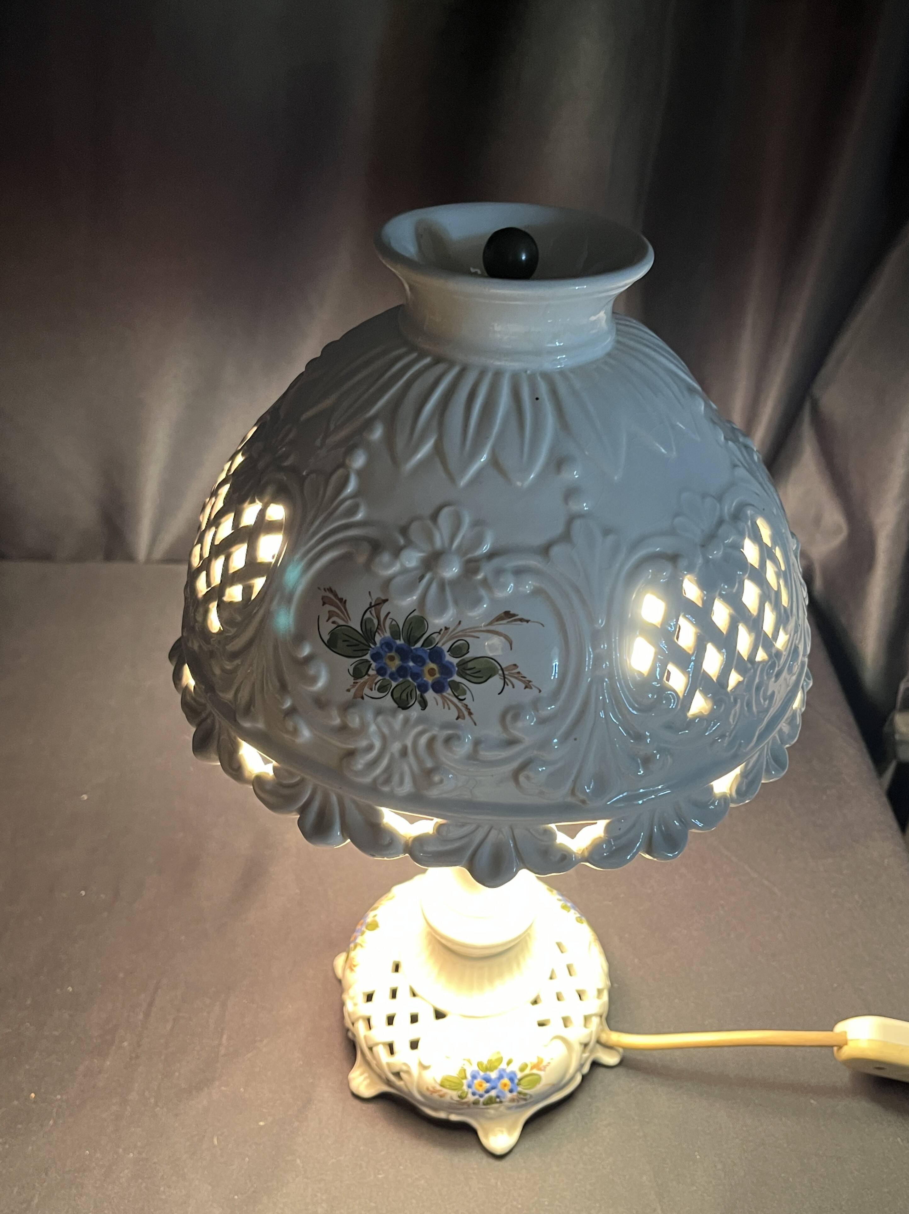 Bassano Italy 20th century earthenware table lamp