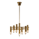 Lustre en laiton géométrique vintage par Gaetano Sciolari, années 1970