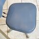 Swivel office chair in Roneo style, grey faux leather with vintage chrome.