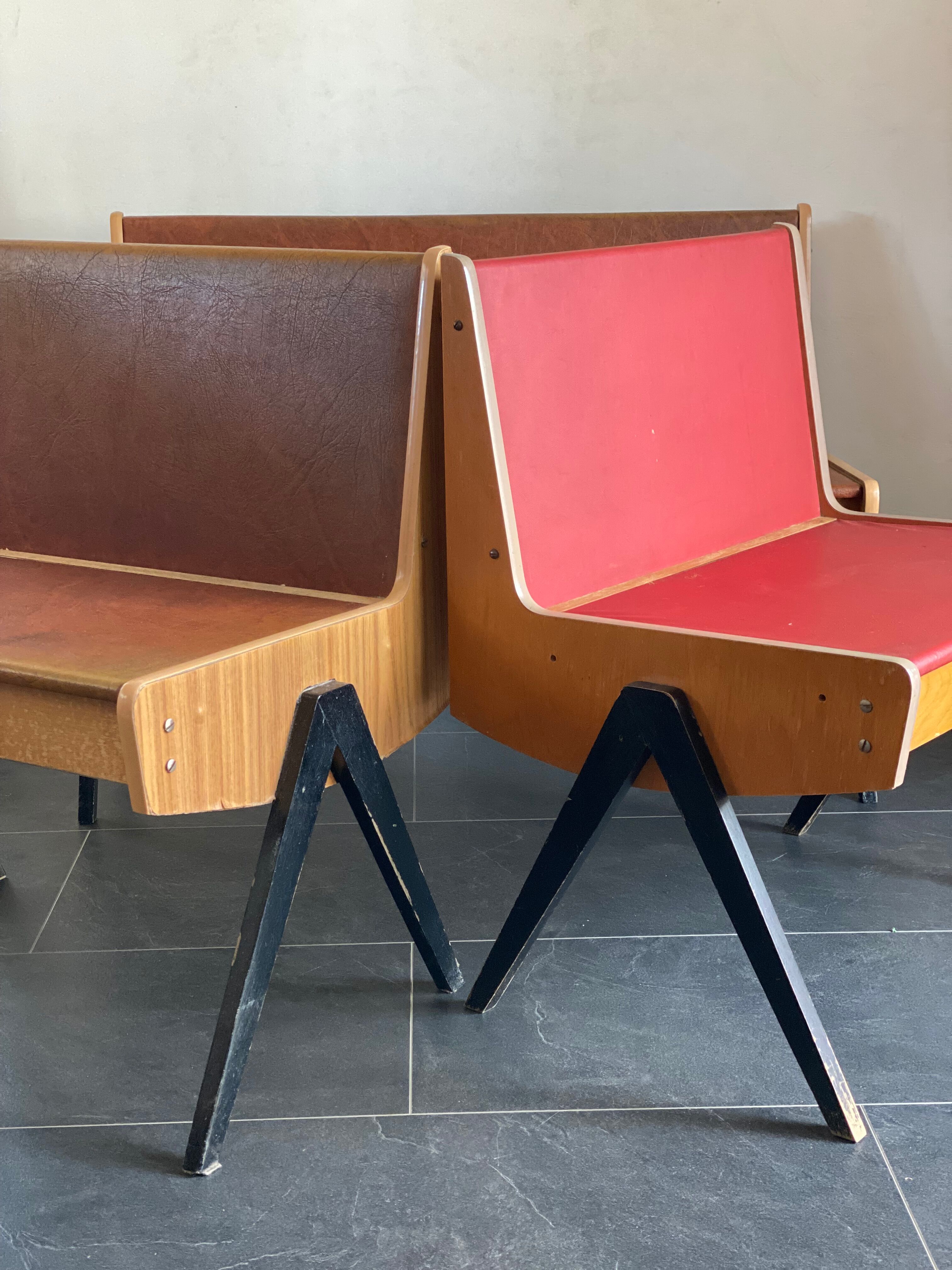Trio of vintage EKA Wohnmobel benches