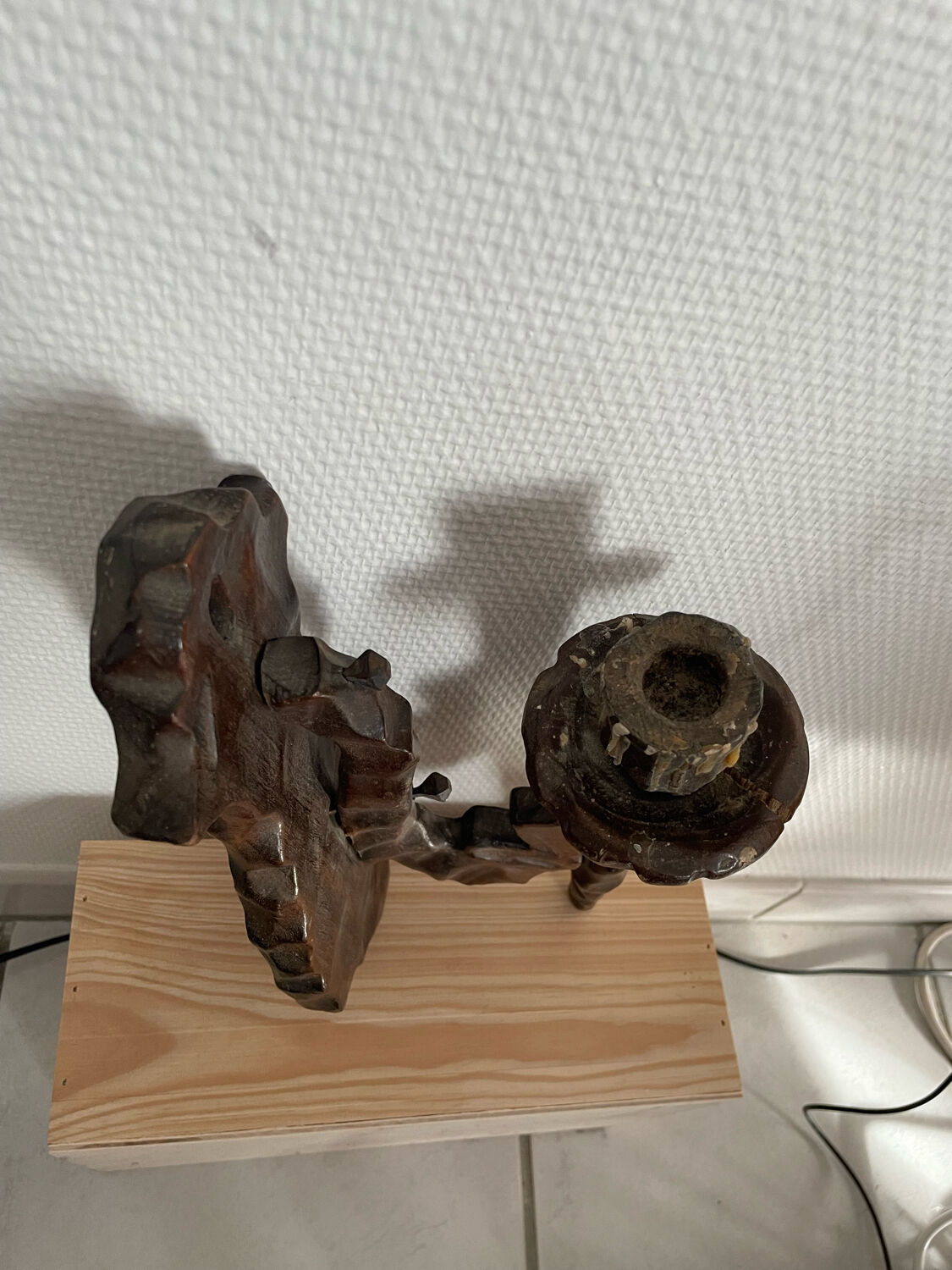 Wooden candlestick