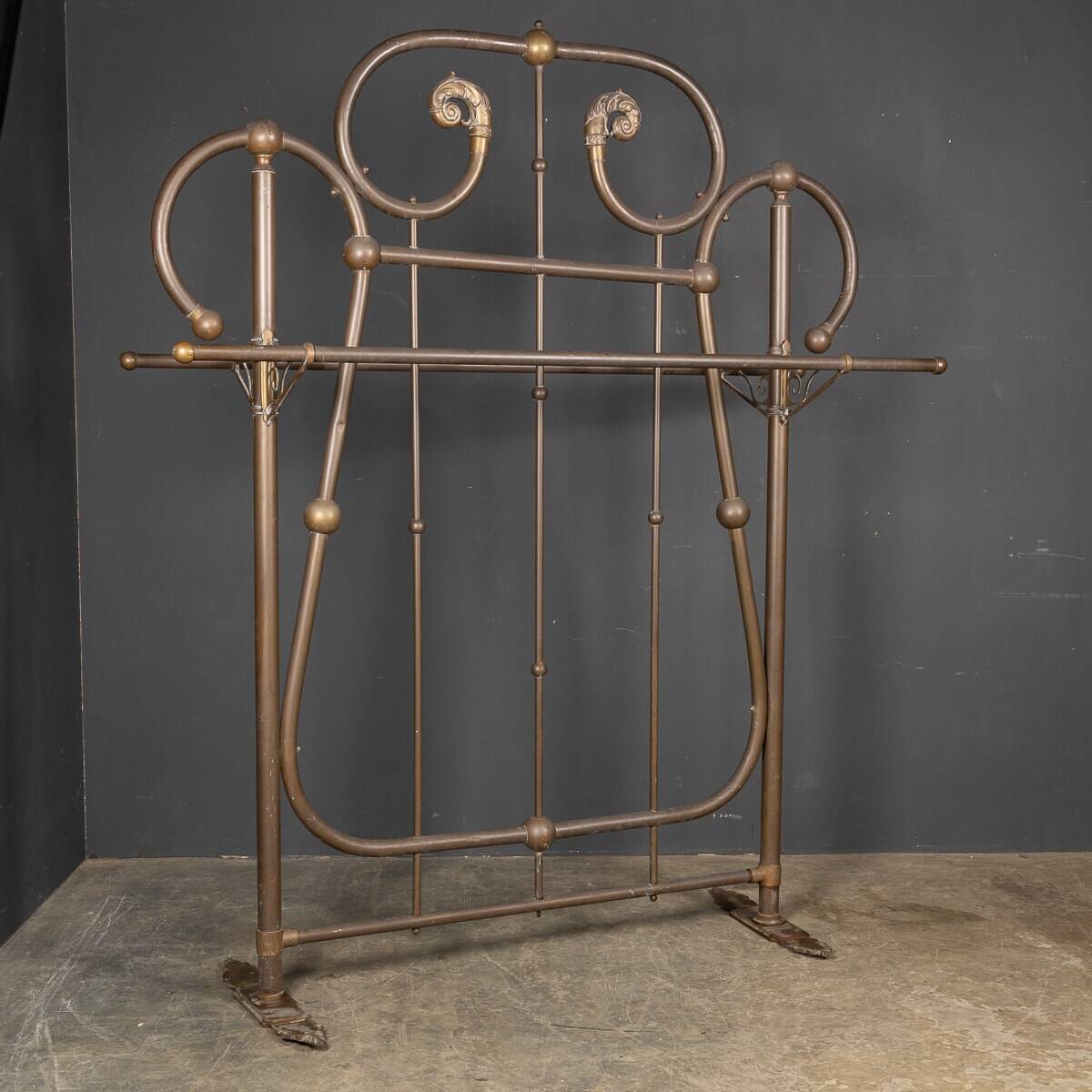 Antique 19thc victorian pair of brass coat stands c.1890