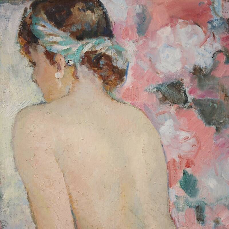 20th century French signed female nude painting