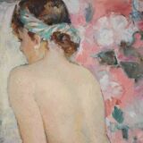 20th century French signed female nude painting