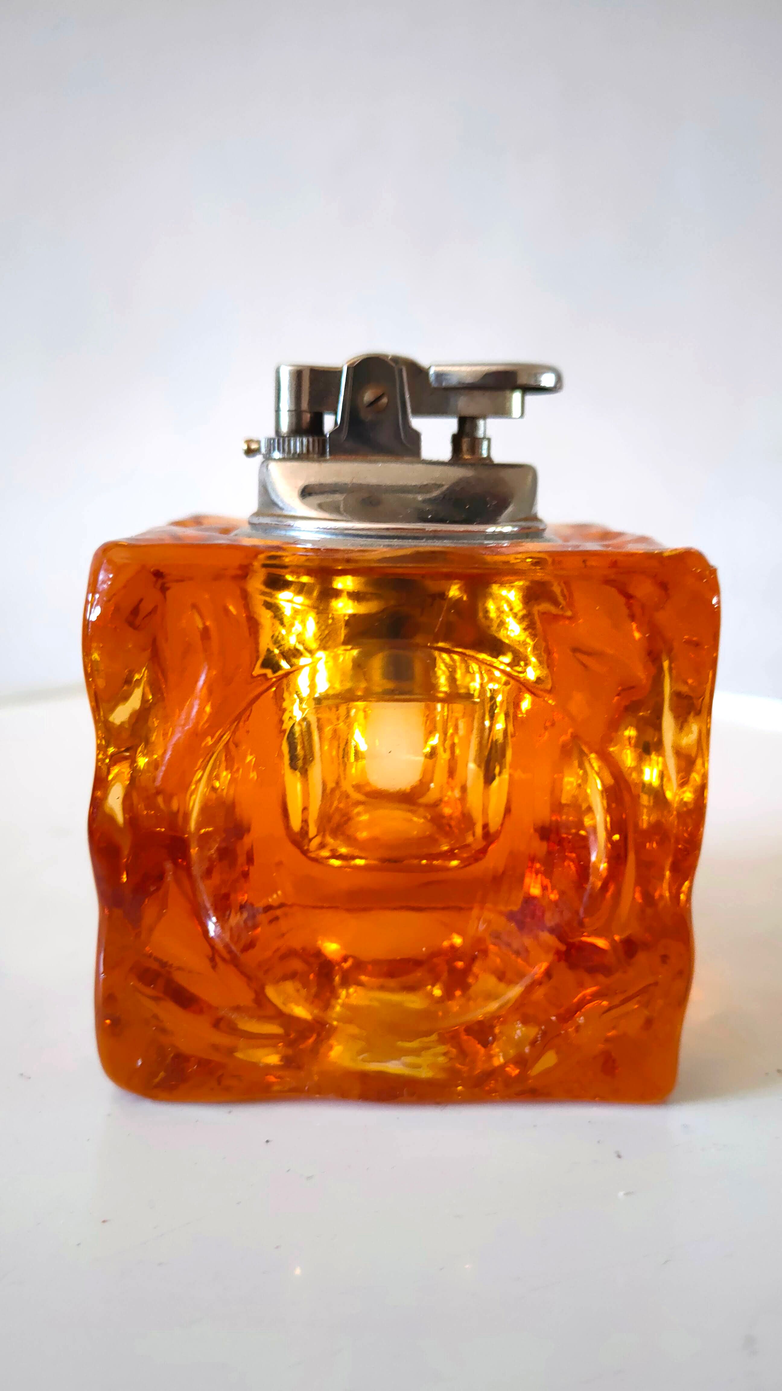 Amber glass lighter design 70s