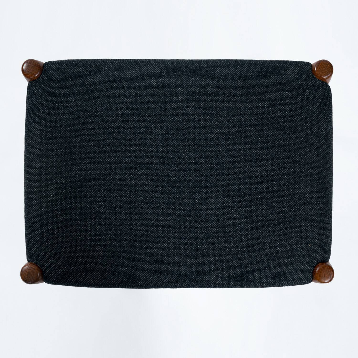 Niel O Moller teak stool 80a with black wool fabric, Denmark, 1960s