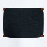 Niel O Moller teak stool 80a with black wool fabric, Denmark, 1960s