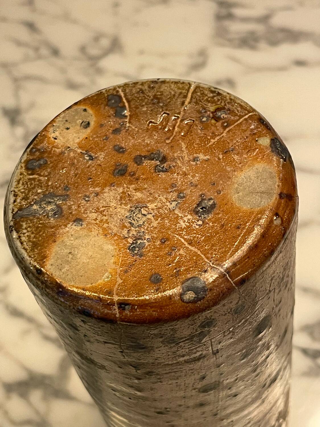 Glazed stoneware pitcher vase by Elke Montreau Lohoff