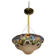 Lampe en verre peinte à la main Art Nouveau